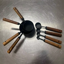 Stylish Measuring 4-Piece Cup and Spoon Sets | Stainless Steel with Wooden Handle in Gold, Black, or Silver