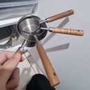Stylish Measuring 4-Piece Cup and Spoon Sets | Stainless Steel with Wooden Handle in Gold, Black, or Silver