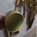 Stylish Measuring 4-Piece Cup and Spoon Sets | Stainless Steel with Wooden Handle in Gold, Black, or Silver