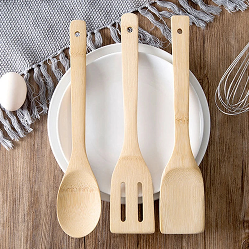 Natural Bamboo Kitchen Spatula Wooden Spoon – Eco-Friendly Cooking Utensil