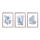 Navy Blue Coral Seaweed Wall Art | Prints for Bathroom, Living Room, Office & More