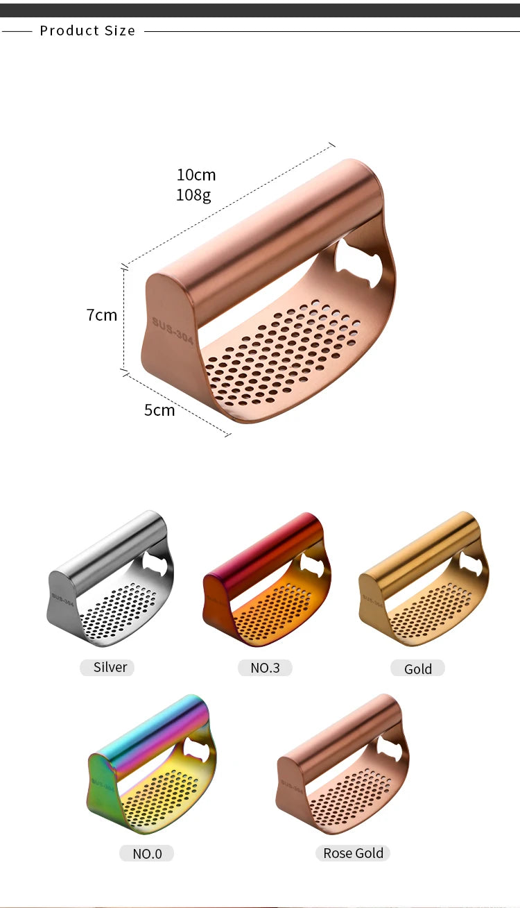 Rocker Style Manual Garlic Crusher Press in Food Grade Stainless Steel