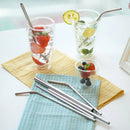 Reusable Stainless Steel Drinking Straw Set with Cleaner Brush and Pouch