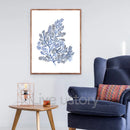 Navy Blue Coral Seaweed Wall Art | Prints for Bathroom, Living Room, Office & More