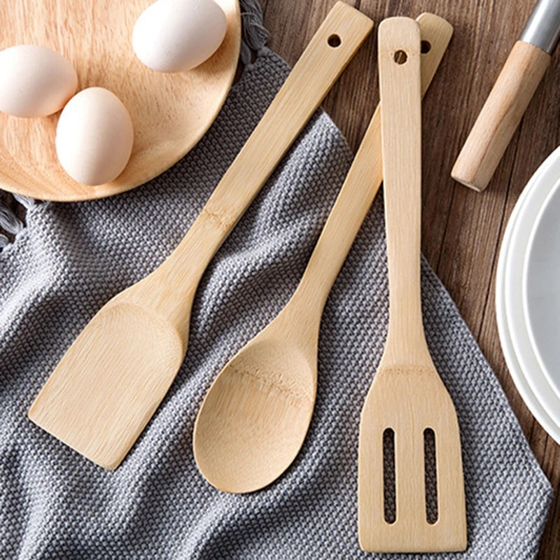 Natural Bamboo Kitchen Spatula Wooden Spoon – Eco-Friendly Cooking Utensil