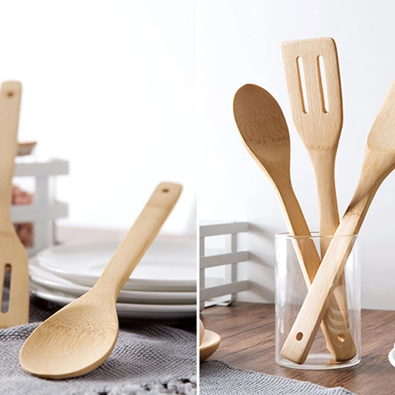 Natural Bamboo Kitchen Spatula Wooden Spoon – Eco-Friendly Cooking Utensil