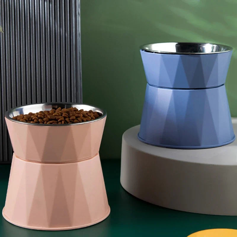High-Footed Cat & Dog Bowl – Large Capacity Stainless Steel Dog & Cat Feeder Bowl