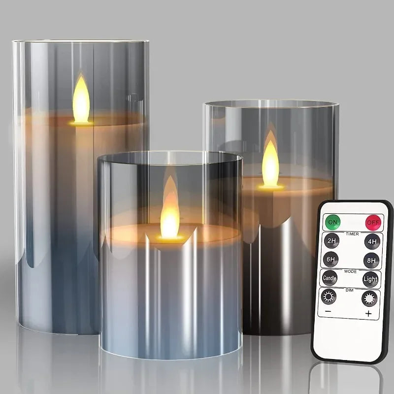 LED Flameless Candle Set – 3-Piece Pack with Remote Control