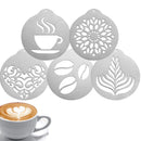 Leeseph 5Pcs Stainless Steel Coffee Decorating Stencils – Latte Art Templates for Coffee & Desserts