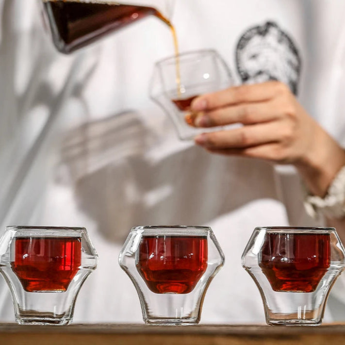 MHW-3BOMBER Double Wall Glass Espresso Cups – Anti-scald Reusable Coffee, Tea, and Wine Cups