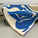 Modern Throw Blanket – Knitted Tassels Jacquard Tapestry for Sofa, Bed, and Outdoor Use