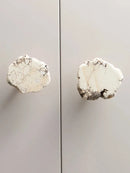 NURLIN Natural White Turquoise Marble Brass Cabinet Handle & Wall Hook
