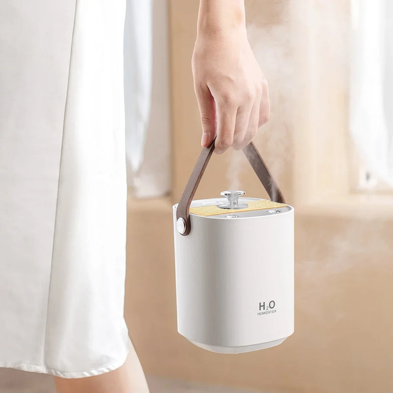 Portable 1.2L Ultrasonic Humidifier with Light – Quiet, Rechargeable, and Convenient