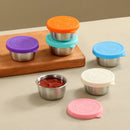 Set of 6 Reusable Salad Dressing Containers | Leakproof Silicone Lids