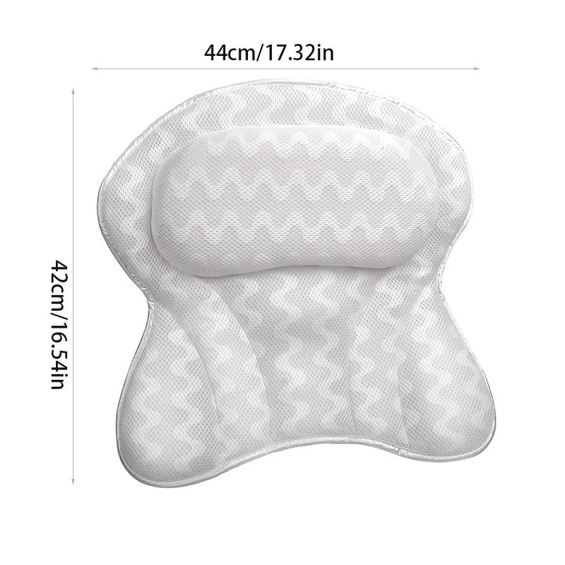 Bath Pillow - Ultra Soft 3D Breathable Mesh Neck & Back Support Spa Cushion