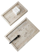 Minimalism Marble Tray for Perfume, Candles, Jewelry – Travertine Stone Vanity Tray for Countertop