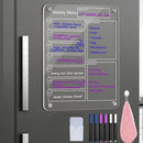 Fridge Magnetic Acrylic Dry Erase Organiser for Family, Work and More |  Reusable Calendar, Notes, Meal Planner