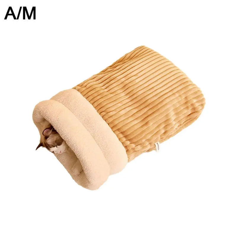 Warm & Cozy Cat Winter Sleeping Bag – Semi-Enclosed Pet Bed for Ultimate Comfort