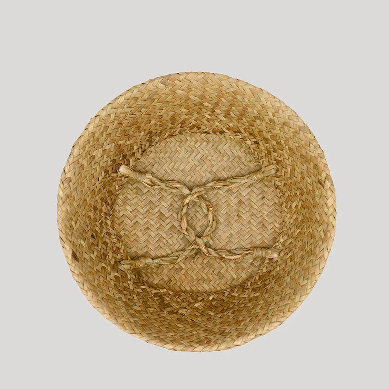Tassel Pendant Seagrass Woven Storage Basket – Decorative and Versatile for Home Organization