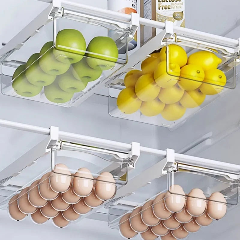 Transparent Kitchen Refrigerator Drawer Organizer Bins