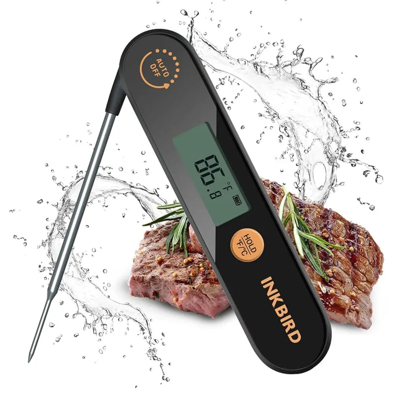 INKBIRD IHT-1X Meat Thermometer – Waterproof, Rechargeable Digital Thermometer with Foldable Probes