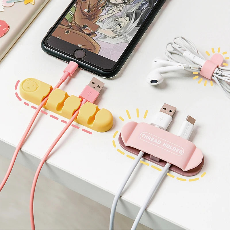 Cute Modern Cable Organizer Clips for Home Office Desktop and Home Decor