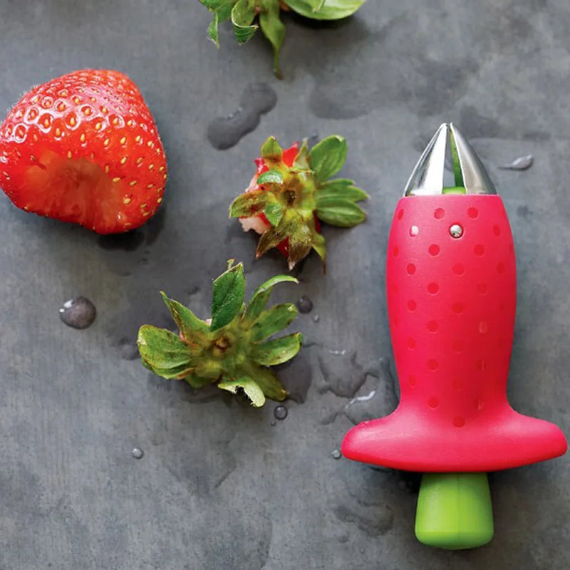 Strawberry Slicer & Huller - Stainless Steel Cutter for Fruits and Vegetables
