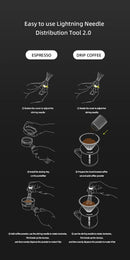 Adjustable Espresso Distribution Tool | Needle Coffee Stirrer with Magnetic Stand