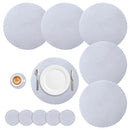 Set of Braided Woven Round Placemats and Coasters – Heat Resistant & Washable Dining Table Mats