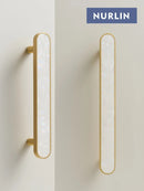 Nurlin Brass Colorful Round White & Pink Shell Cabinet Knobs and Handles | Bathroom Handle