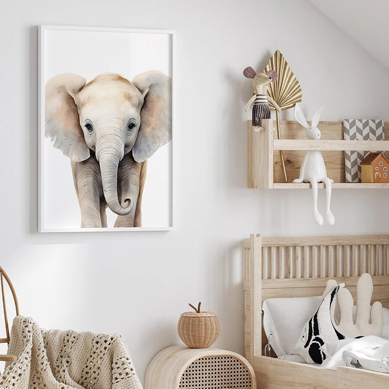 Safari Animal Nursery Wall Art – Set of 3 Jungle Prints for Baby Room & Kids’ Bedroom Decor