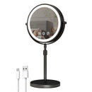 9-Inch 360° Rotating Makeup Mirror with LED Light - Double-Sided 1X/3X Magnification
