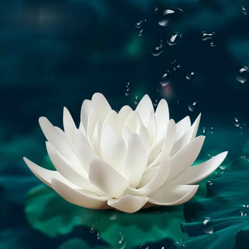 Ceramic White Lotus Incense Burner – Elegant Home Decor for Aromatherapy
