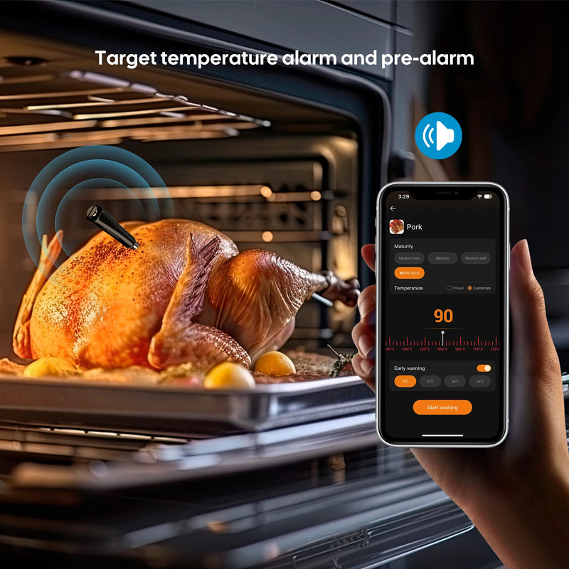 Wireless Meat Thermometer – 5G WiFi & Bluetooth BBQ Thermometer with Dual Probes, Smart App Control