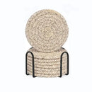 8-Piece Set Absorbent Woven Cotton Coasters – Minimalist Boho Coffee Table Decor