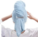 Large Solid Color Water Absorbent Hair Drying Towel - Microfiber Hair Wrap