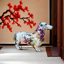 Colourful Dachshund Figurine | Resin Dog Statue for Home and Gifts