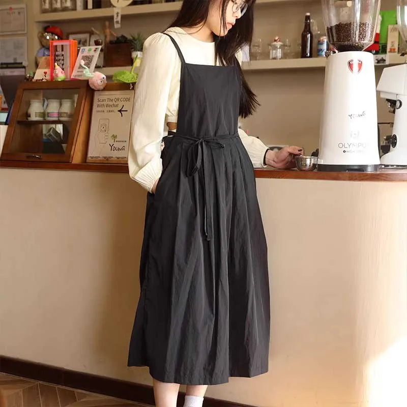 Long Pleated Waterproof  Apron with Pockets – Perfect for Kitchen, Baking and Garden Use