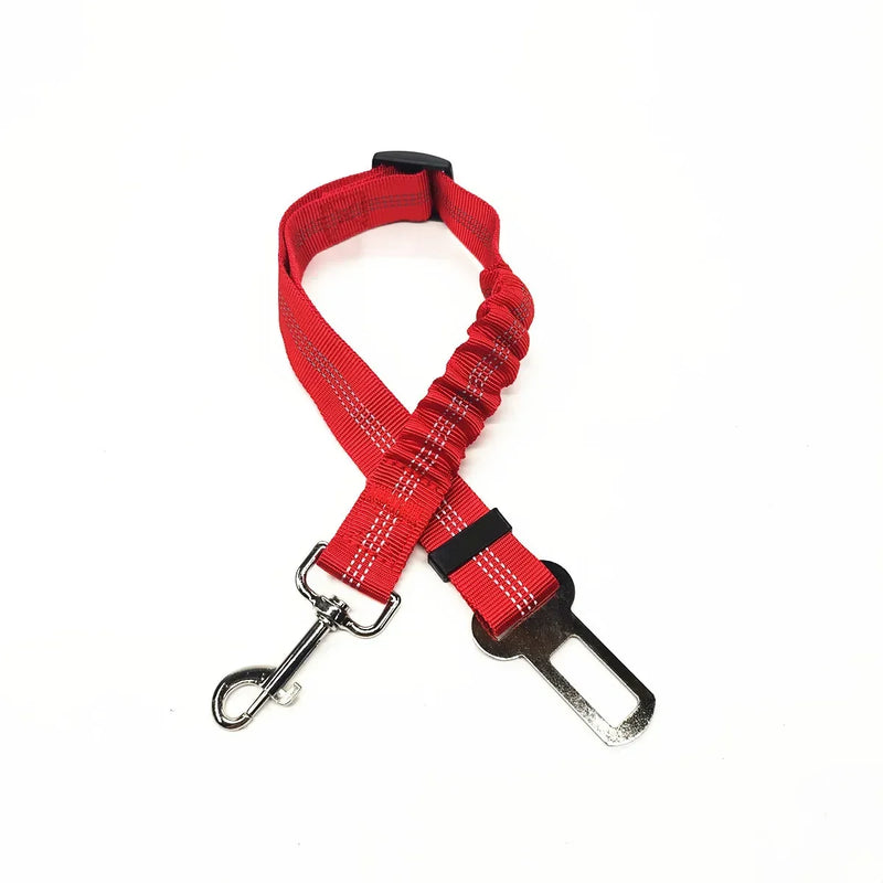 Adjustable Pet Car Seat Belt – Dog & Cat Safety Harness with Lead Clip for Vehicle Travel