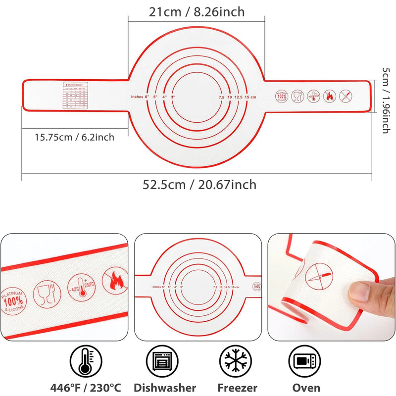 Silicone Bread Sling for Dutch Oven - Reusable Baking Mat with Long Handles