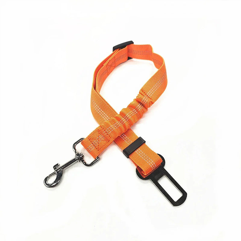 Adjustable Pet Car Seat Belt – Dog & Cat Safety Harness with Lead Clip for Vehicle Travel