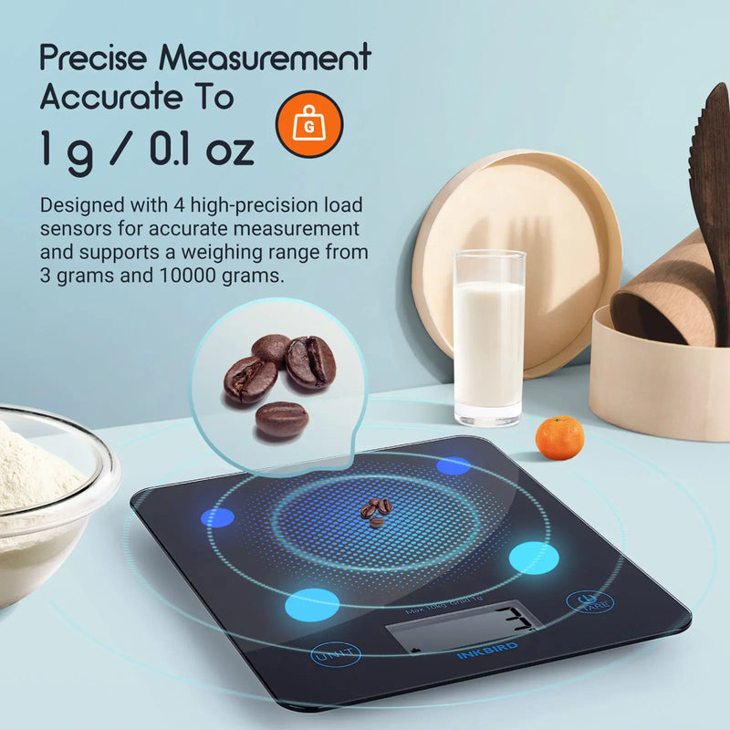 INKBIRD Bluetooth Kitchen Scale - High-Precision Digital Food Scale for Baking and Cooking