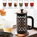 Elegant Lattice Design French Press Coffee Maker 1000ml