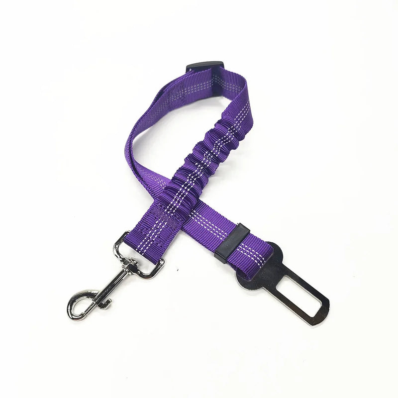 Adjustable Pet Car Seat Belt – Dog & Cat Safety Harness with Lead Clip for Vehicle Travel