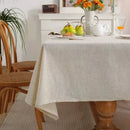 Linen-Look Cotton Washable Tablecloth – Elegant Flax Colour for Weddings, Parties, and Home