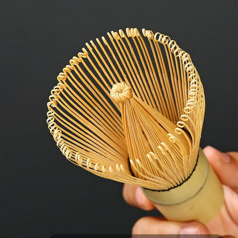 Japanese Matcha Tea Ceremony Set | Natural Bamboo Whisk & Pottery Bowl