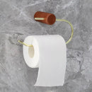 Modern Nordic Brass and Wood Toilet Paper Holder