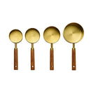 Stylish Measuring 4-Piece Cup and Spoon Sets | Stainless Steel with Wooden Handle in Gold, Black, or Silver