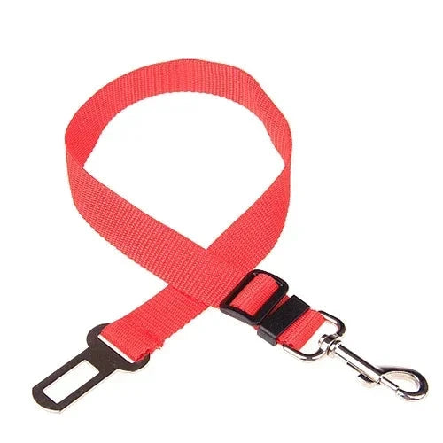Adjustable Pet Car Seat Belt – Dog & Cat Safety Harness with Lead Clip for Vehicle Travel