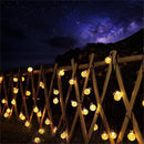 50 or 100 Crackle Effect Ball String Lights | Solar, Outdoor, Waterproof